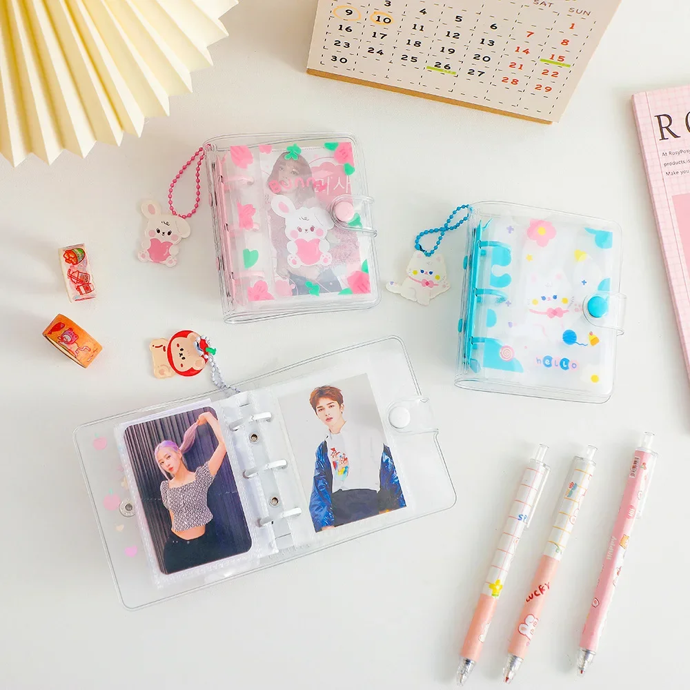 INS Cartoon Space Binder Card Holder Book Protable Transparent Album Girl DIY Idol Small Card Collection Book