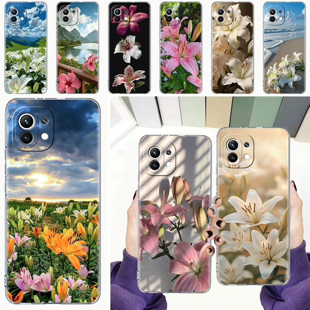 Elegant Lily Flower Print Phone Case Cover