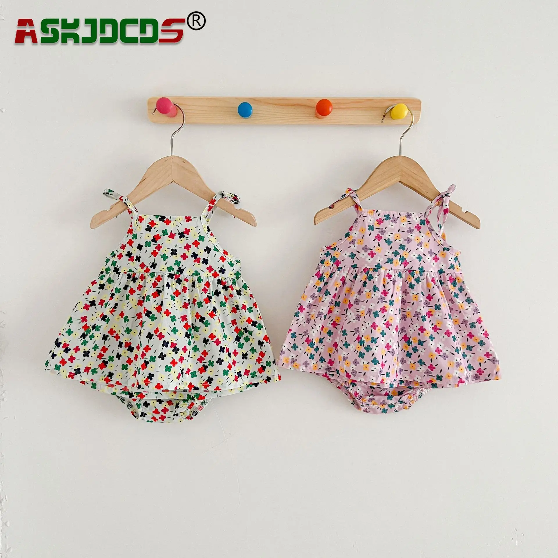 

Summer New In Infant Baby Girls Sling Floral Top Vest Mid Waist Shorts Kids Newborn Cotton Clothing Set Todler Cute Clothes 2pcs