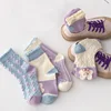 5 Pairs/Lot Cute Rabbit Bow Children Socks Summer Breathable Mesh Girls Middle Tube Socks Kids Casual Cotton Socks 5