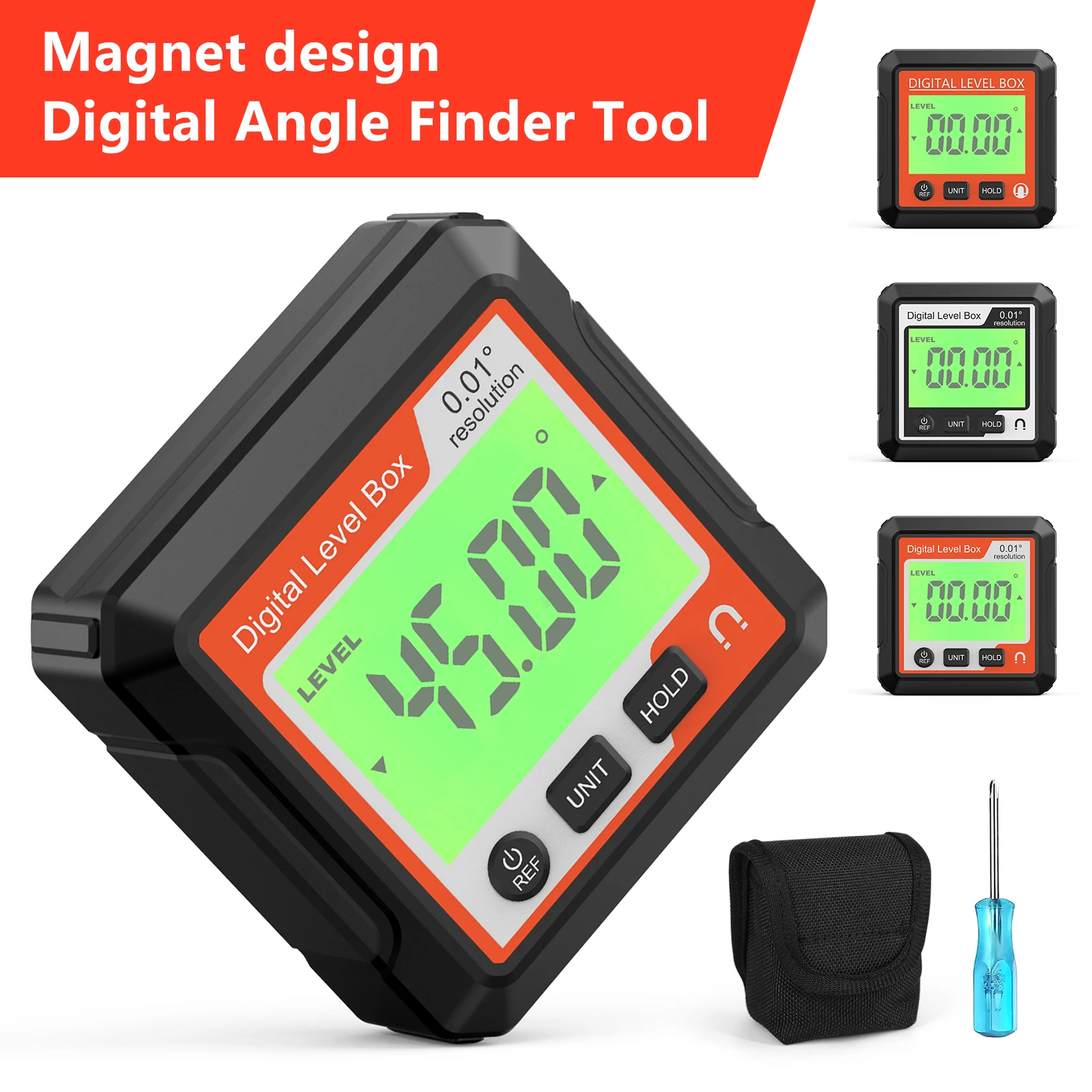4*90° Magnetic Based Digital Electronic Level Inclinometer Digital Angle Finder Protractor For Woodworking Precision Level Box 3