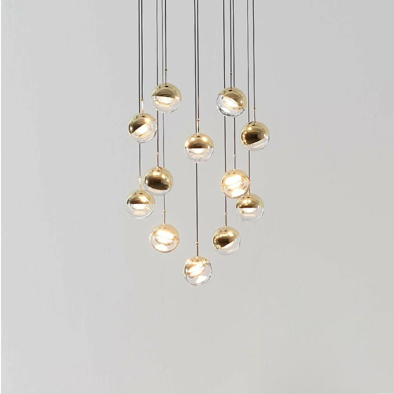 

Nordic Glass Ball Single Head Pendant Lamp Modern Dinning room Decoration DIY LED Lighting Rose Gold Bedroom Hanging Fixture
