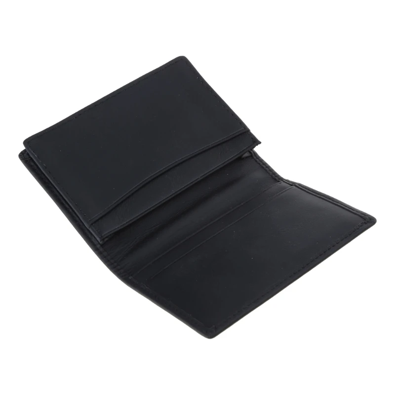 Men Black Leather Expandable Credit Card Business Cards Holder Wallet for Cas