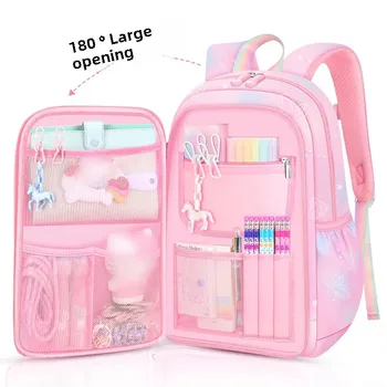 Refrigerator Door Pink Princess Schoolbag Students Female Super Lightweight Large Capacity Anti-splashing Water Large Capacity 1