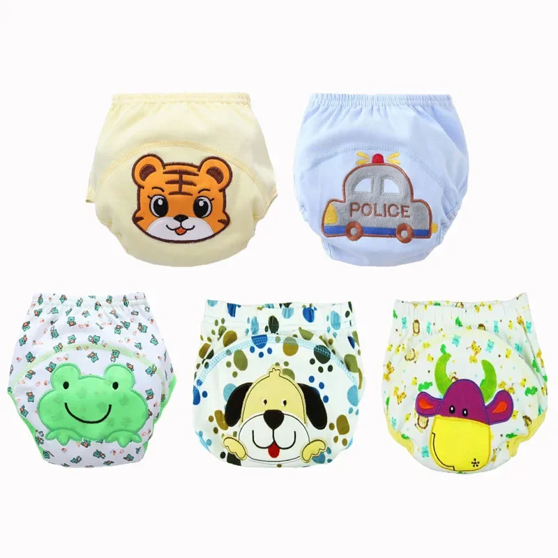 

5pc/ Lot Baby Children Reusable Underwear Breathable DiaperS Training Pants Can Tracked Suit for 6-16kg