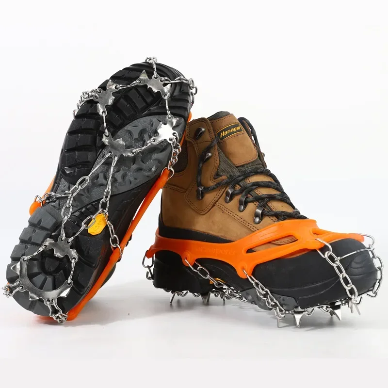 

8 Teeth Steel Ice Gripper Spike for Shoes Anti Slip Climbing Snow Spikes Crampons Cleats Chain Claws Grips Boots Cover
