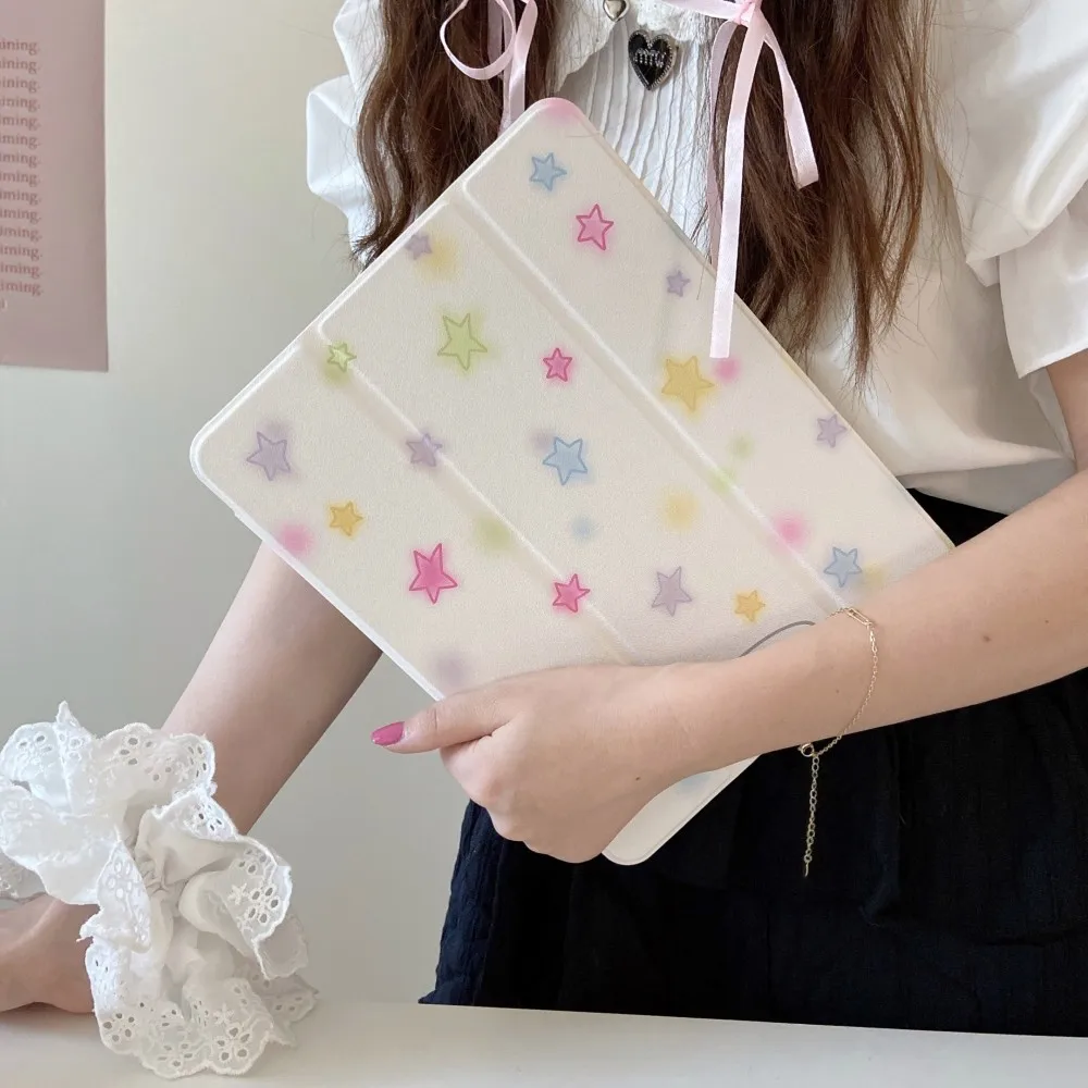 Shiny Stars Tablet Case com Slot para Caneta para Apple Ipad Bonito Ipad 10th 7th 8th Pro Generation 12.9 11 9.7 Mini ar 4
