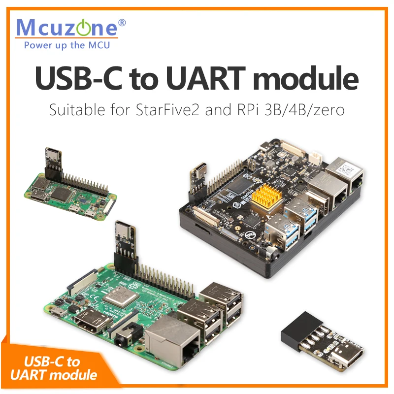 USB-C na UART modul vhod pro starfive2 a rpi 3b/4b/zero