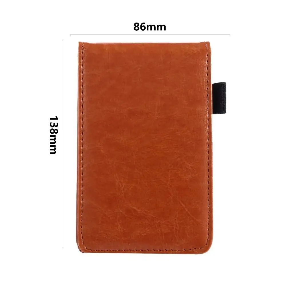Mini taccuino portatile formato A7 con copertina in pelle, fascia elastica, blocco note con carta a righe, 30 fogli, blocco note tascabile, viaggio d'affari - immagine 6