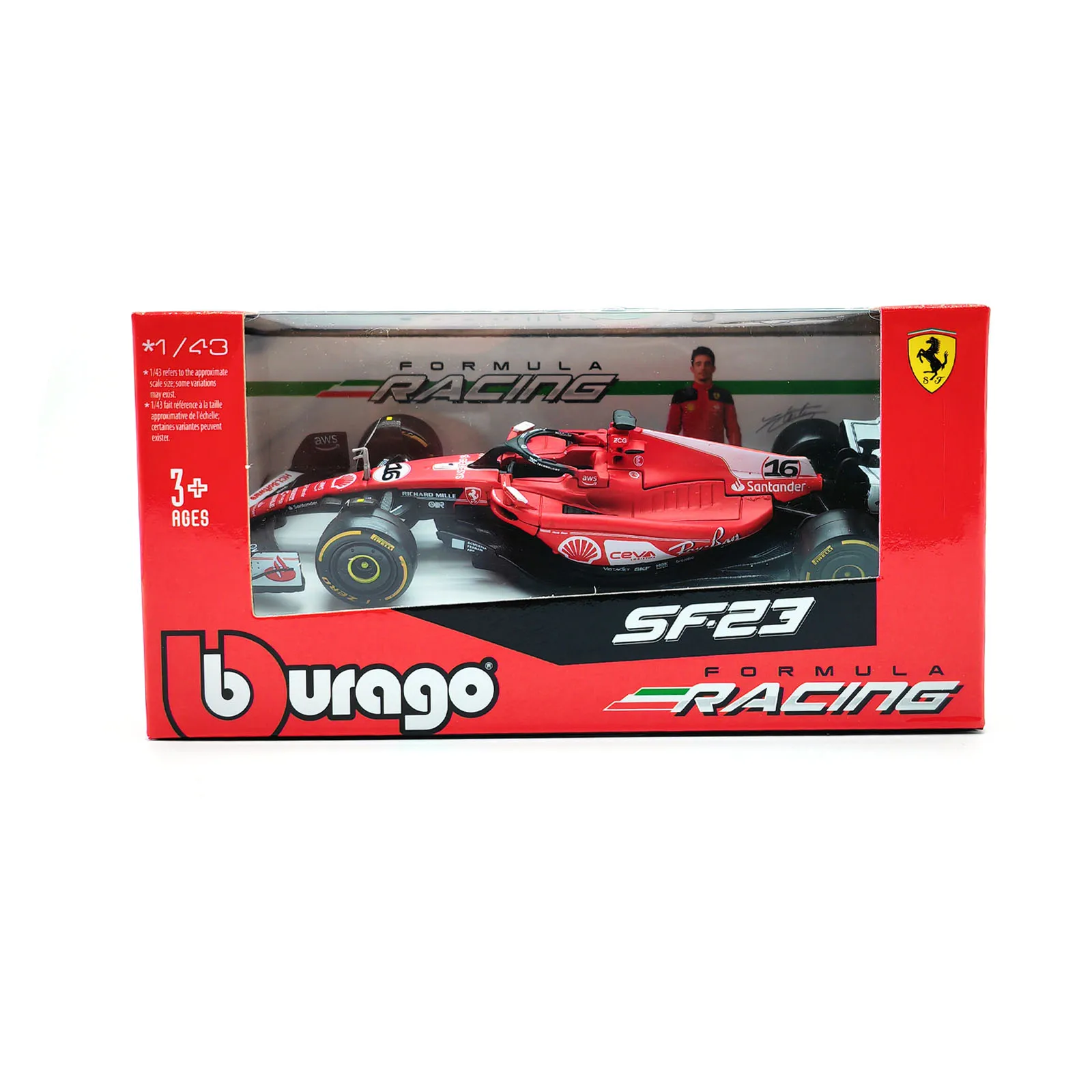 Bburago 1:43 2023 Ferrari SF23 Las Vegas #16 #55 F1 Racing Formula Car Static Simulation Diecast Alloy Model Car 5