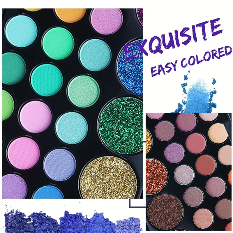 29 Colors Eyeshadow Palette Set with Mascara Eyeshadow Brush Earth Color Waterproof Long Lasting Music Festival Cosmetics Makeup 5