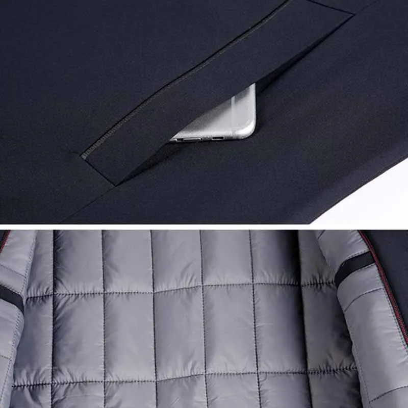 Office Business Men Winter Coat Loose Short Cotton Padded Coats Unisex Buttons Turn Down Collar Vintage Black Thick Jacket Women