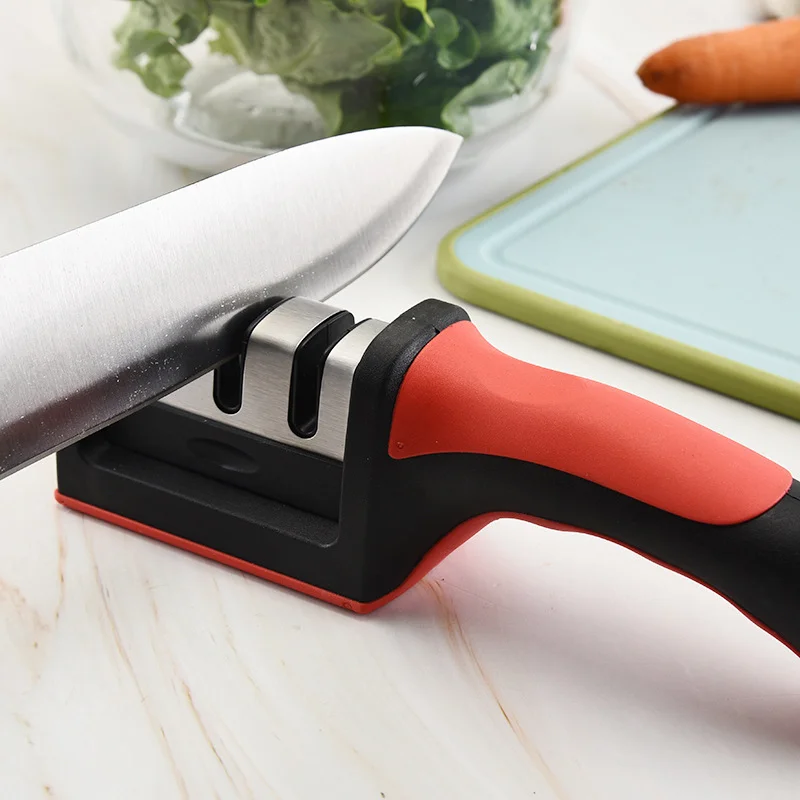 Kitchen 3 Segment Knife Sharpener Household Multi-Functional Hand-Held  Three-Purpose Black Sharpening Stone Knives Sharpeners - AliExpress