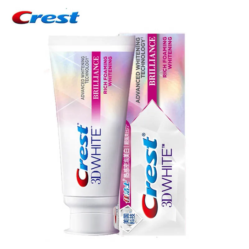 Crest3DWhiteToothpastesBrillianceRichFoamingWhiteningToothpaste