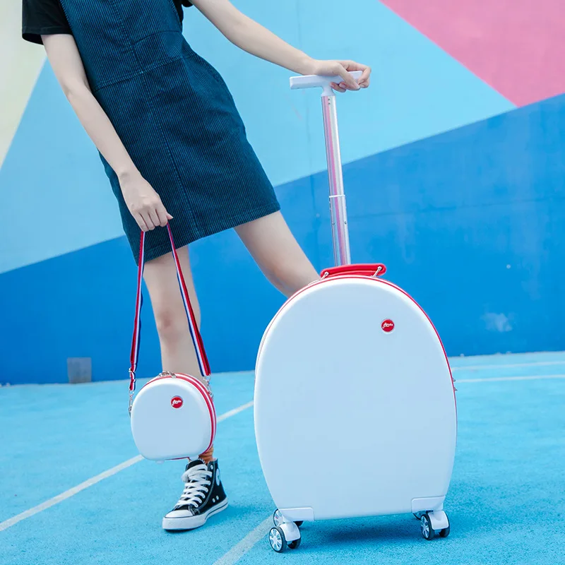 

New Cute Kids Trolley Case Printed Round Suitcase Cute Spinner Cabin Case 20 Inch
