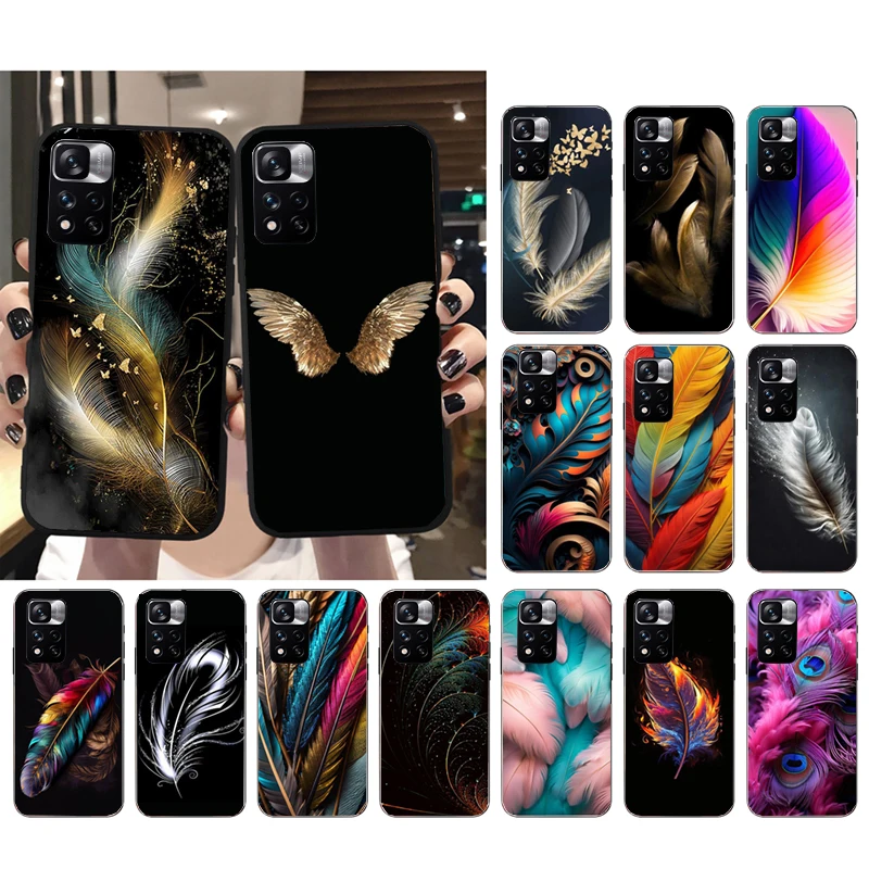 

Feathers Phone Case For Xiaomi Redmi Note 12 Pro 11S 11 10 Pro 10S 12R 12S 12 ProPlus Redmi 10 9C
