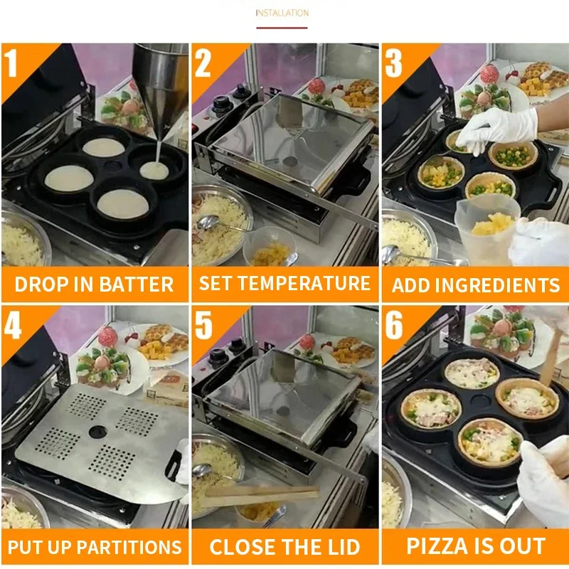 Mini Pizza  Mini Pancake Machine Frying Layer Cake Baking Machine 1200W Waffle Doughnut  Cake Makers Kitchen Appliances