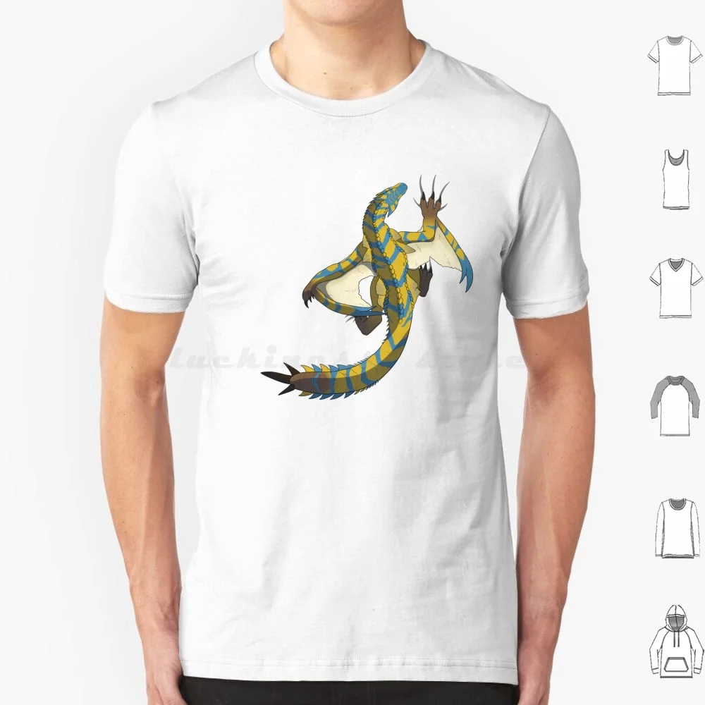 The Roaring Wyvern T Shirt Big Size 100% Cotone Mhw Monster Hunter Monster Hunter World Iceborne Monster Hunter Iceborne