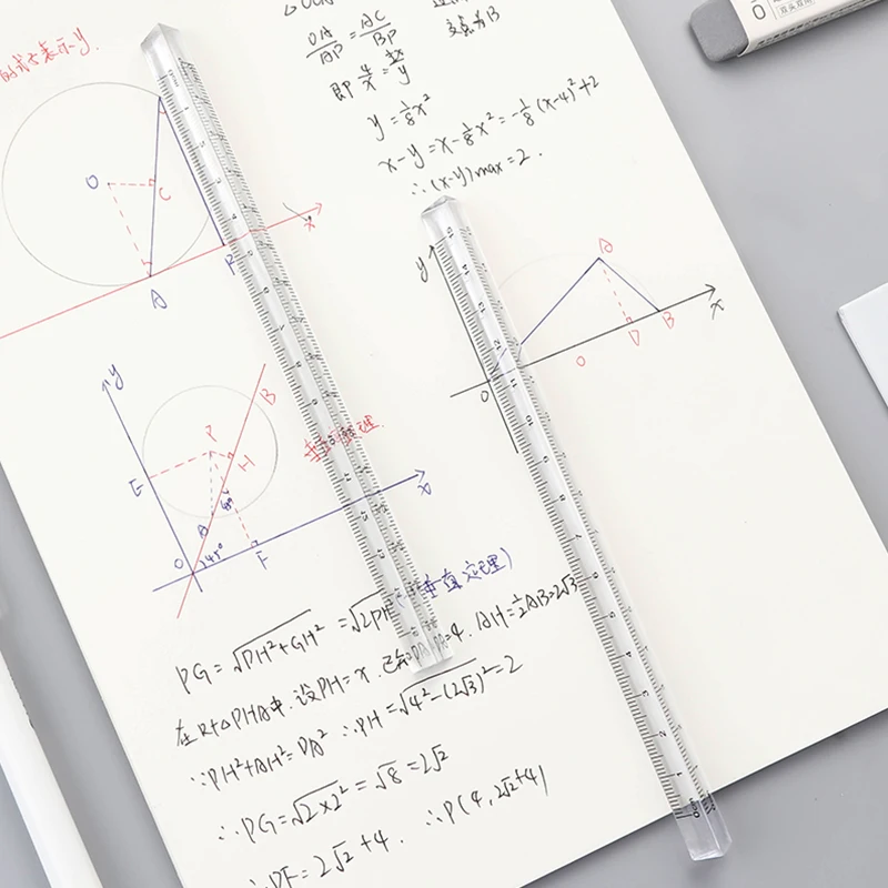 Transparent Triangle Ruler Multi-Function Ruler DIY Drawing Students School Office Supplies triangle ruler drawing ruler