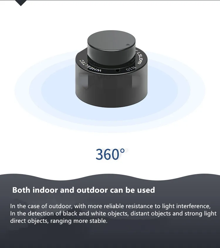 New N10P and N10 Indoor and outdoor waterproof 25m Lidar sensor 360° TOF anti-glare laser radar support ROS1 and ROS2 2