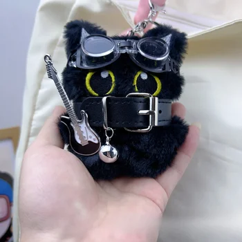 Punk Black Cat Keychain Charm 1