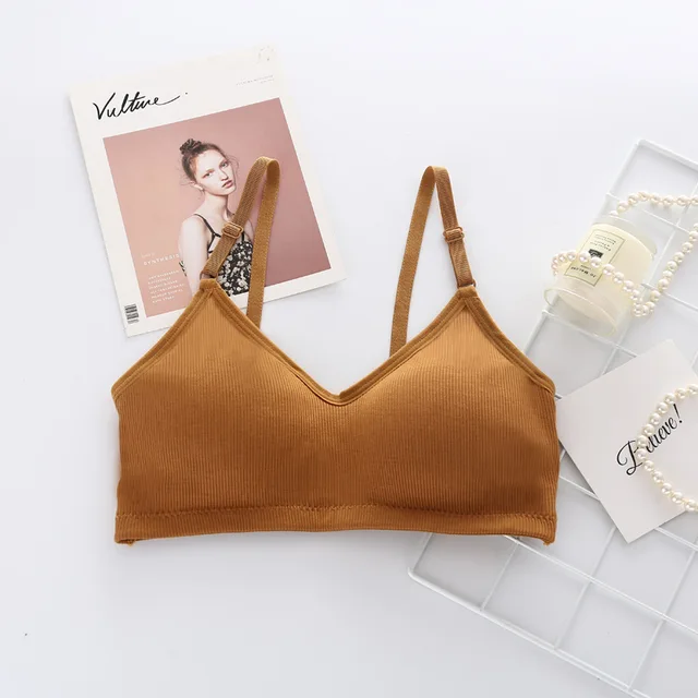 2022 Seamless Brassiere Bras For Women Full Cup Breathable Bralette Wire Free Sleep Bra Tube Top Bralette Thread Girl Women Bra Coffee