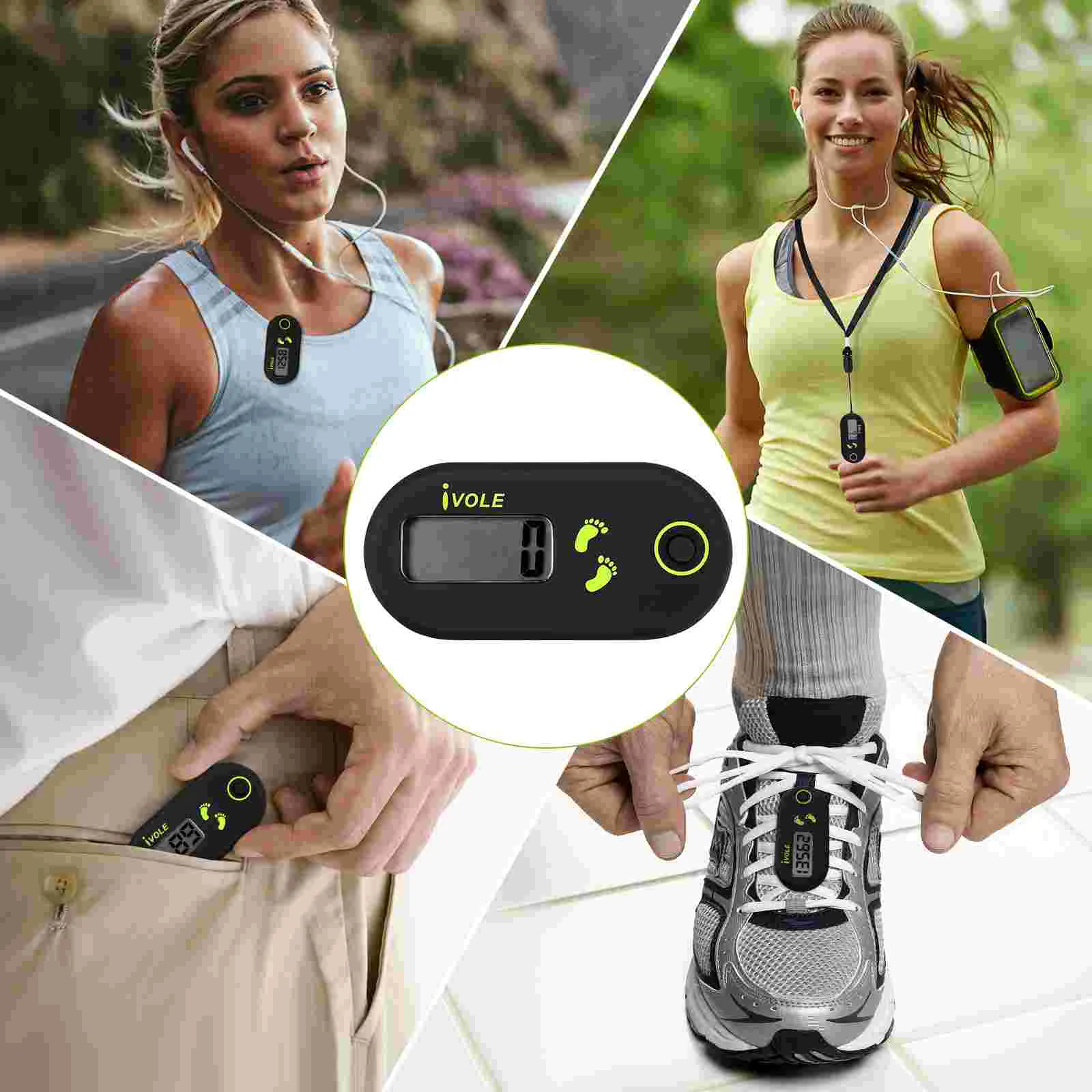 Digital Pedometer 3D Portable Step Counter Sports Supplies Running Single Function Electronic