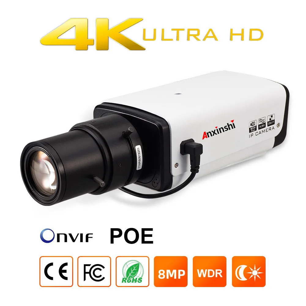

Ip-камера PoE 4K Ultra HD 8 Мп цилиндрическая с аудио входом и выходом RS485, слот для SD-карты, H.265/H.264 Сетевая видеокамера безопасности