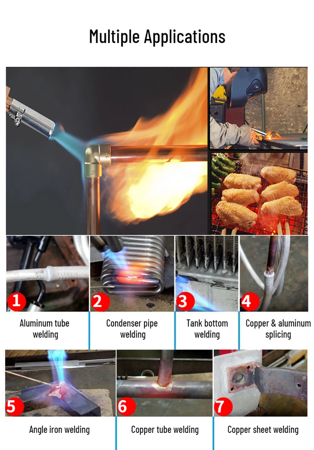 3600 ° F Doppelkopf-LPG-Schweißbrenner Butan-Gasbrenner Klimaanlagen-Kupferrohr-Schweißpistole Tierhaarentfernung BBQ-Feuerpistole – Detail 2