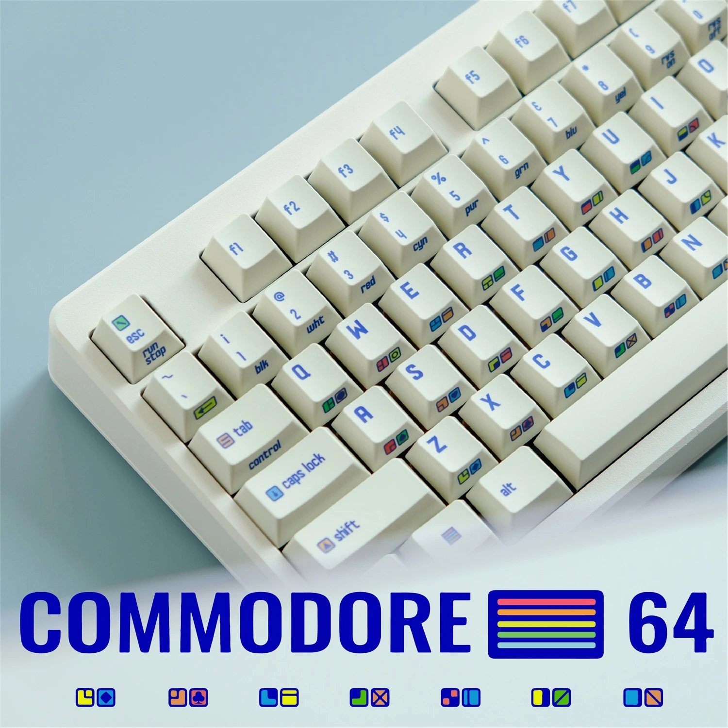 151 Keys/set Commodore 64 C64 Theme Keycaps Pbt Dye Sublimation Key ...