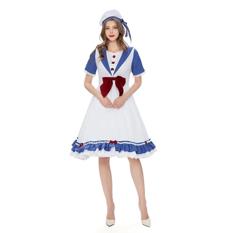 

Anime Blue Sea Women Sailor Cosplay Costume Halloween Carnival Party Navigation Royal Navy Deguisement Fancy Dress