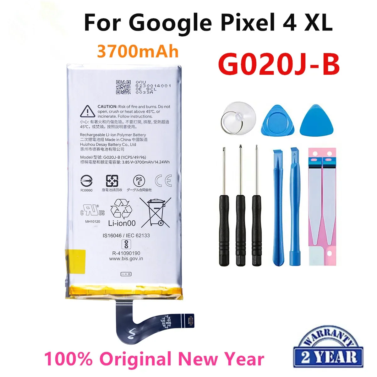 

100% Orginal G020J-B 3700mAh Replacement Battery For Google Pixel 4 XL Pixel4 XL Genuine Latest Phone Batteries+Tools