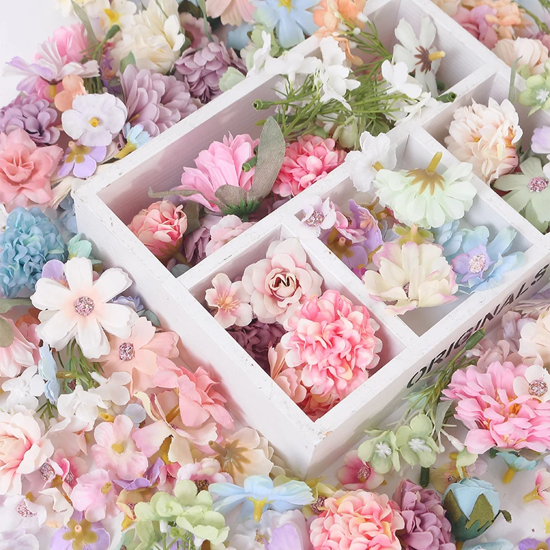 20/50 Stücke Mini Zufällige Mischung Künstliche Blumen Seide Gefälschte Blumen für Wohnkultur Hochzeit Dekoration Braut DIY Handwerk Geschenke Zubehör – Detail 10