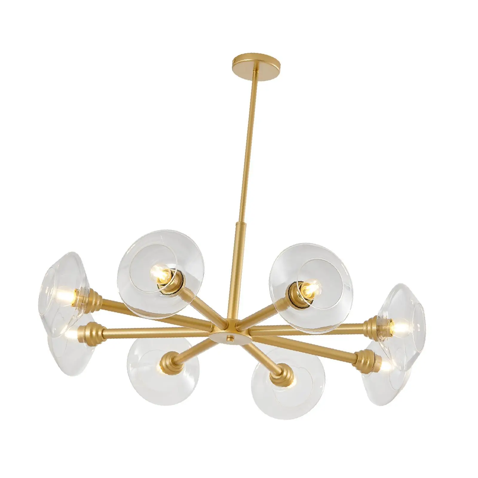 Elegant Gold Pendant Light Fixture Sputnik Chandelier Clear Glass Hanging Lamp for Dining Room Ceiling Modern Decor Elegant Gold Pendant Light Fixture Sputnik Chandelier Clear Glass Hanging Lamp for Dining Room Ceiling Modern Decor