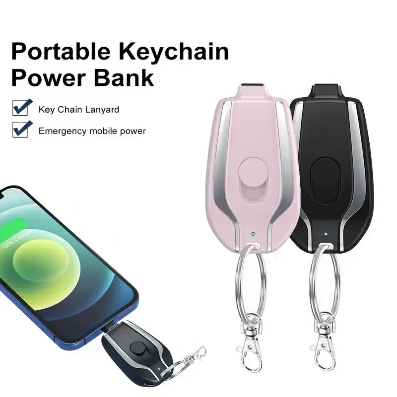Mini Keychain Emergency Charging Treasure; Small Portable Portable Power Supply For Devices With An iPhone/Type-C Interface 2