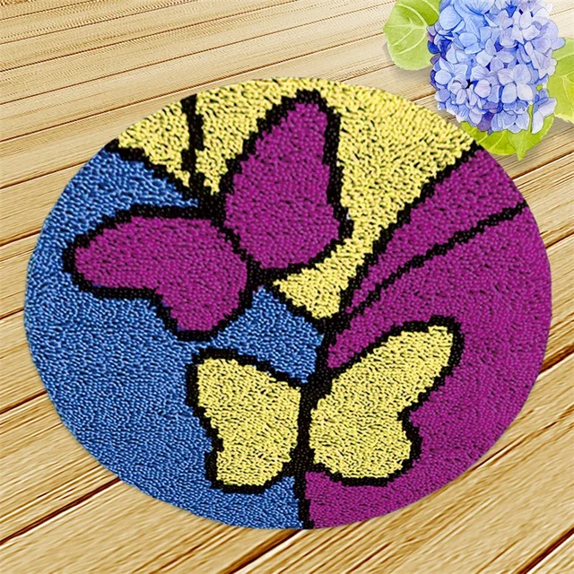 Disney Series Latch Hook Rug Kits Mickey 3D Segment Embroidery Pillow Wool  Cross Stitch Carpet Embroidery