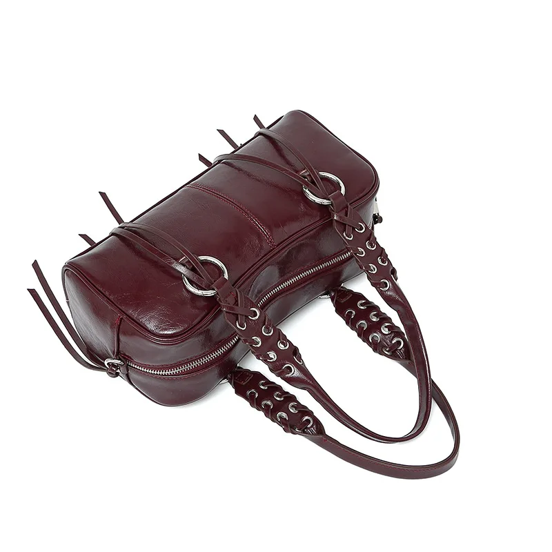 Women rivet PU Leather Shoulder Bag 2025 Winter Short Handle Crossbody Bag Luxury Designer New Handbags and Purses