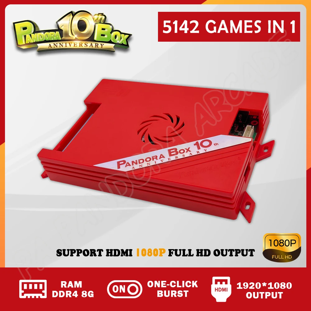 2023 Latest Pandora Box 10th Jamma Board 5142 in 1 Arcade 1080P Support