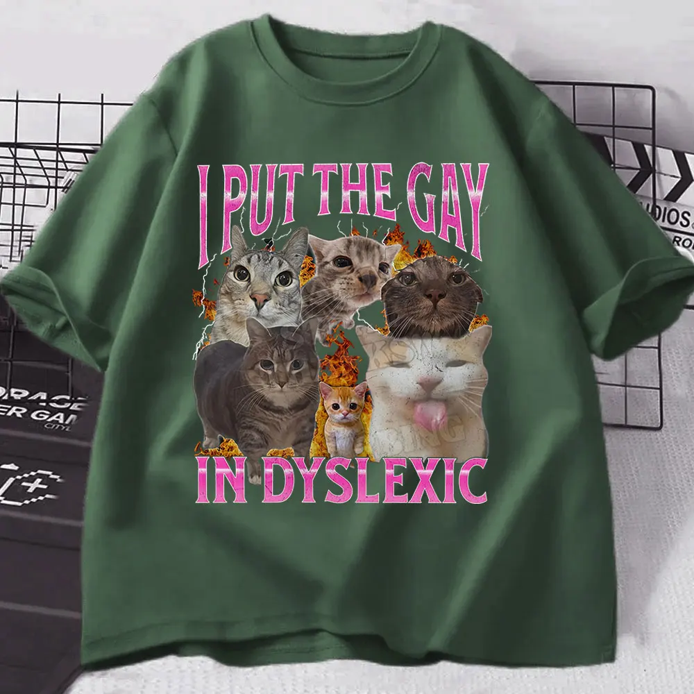 Prideful Cat Meme Vintage Loose Tee - Unisex Cotton Casual T-Shirt
