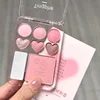 8-Color Pink Orange Eyeshadow Palette Facial Blusher Highlighter Brightening Lasting Heart-shaped Eye Shadow Makeup Cosmetics 6