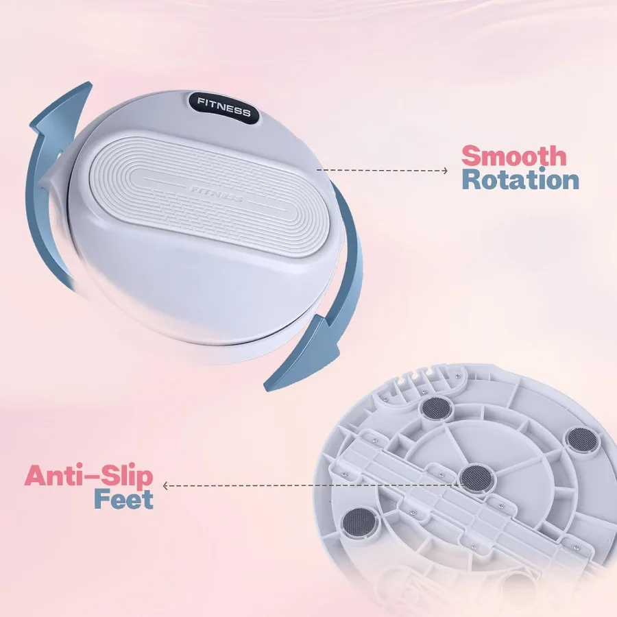 Ab Twister Board, Waist Twister Machine with Counter & Resistance Bands, Adjustable Foot Spacing Waist Twisting Disc for Slimmin
