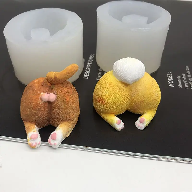 

3D Dog Butt Candle Mold Puppy Aromatherapy Silicone Mold Candle Diy Handmake Gift