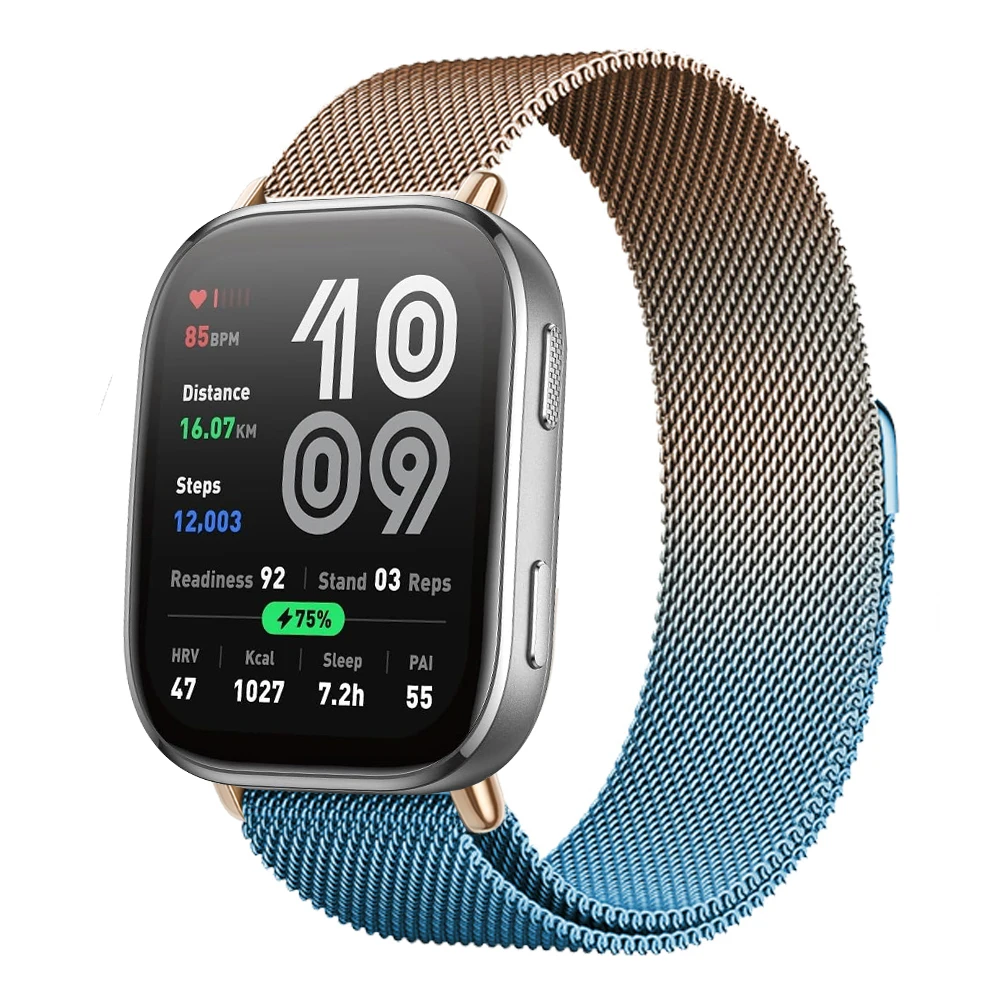 Magnetic Metal Mesh Smartwatch Wristband - 22mm Strap Bracelet