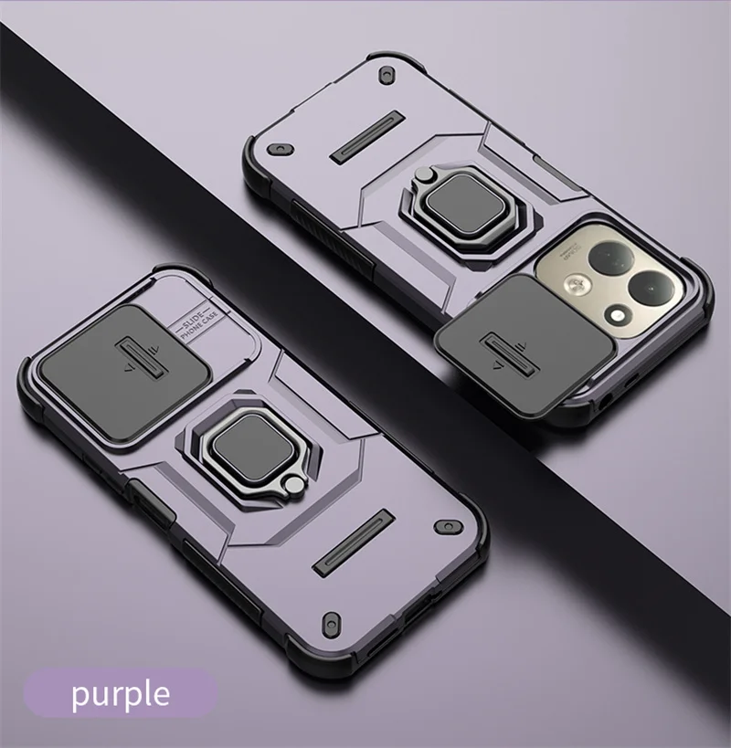 Armor Shockproof Case with Ring Stand and Magnetic Holder, Protective Cover