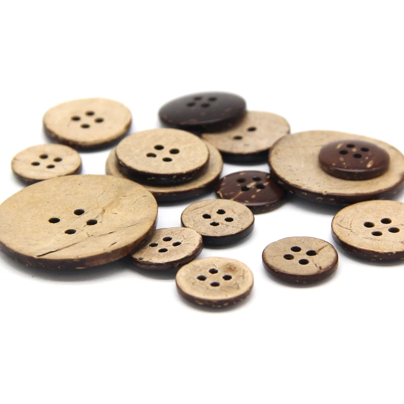 Eco-friendly Natural Coconut Shell Wooden Buttons - Decorative and Child-friendly Wholesale Options