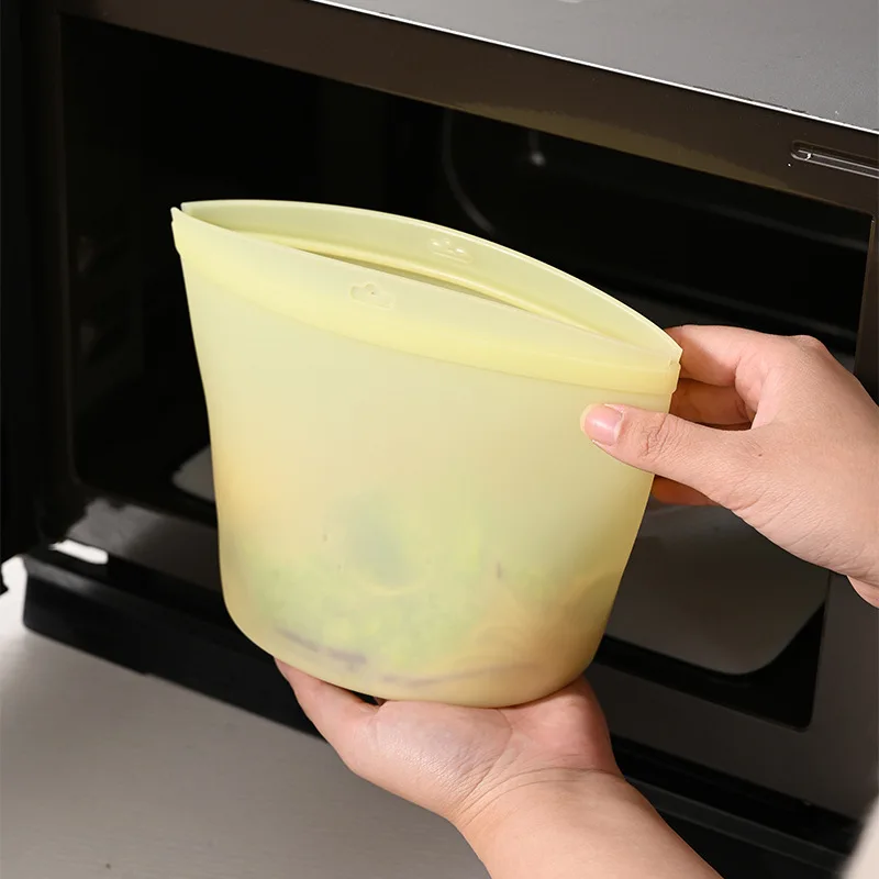 Reusable Self-Sealing Silicone Food Storage Bag Set for Freshness Preservation