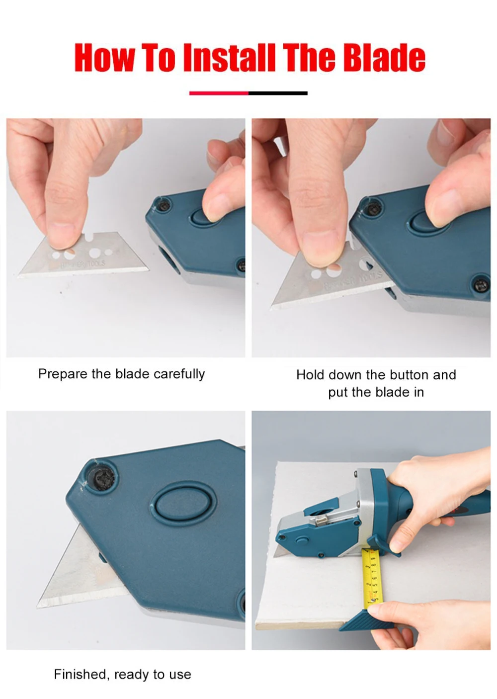 Mezura işlevini gösteren alçıpan aleti