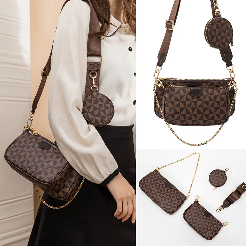 

Designer purses and handbags women hand bag 3in1 with mini coin purse ladies handbags for women luxury
