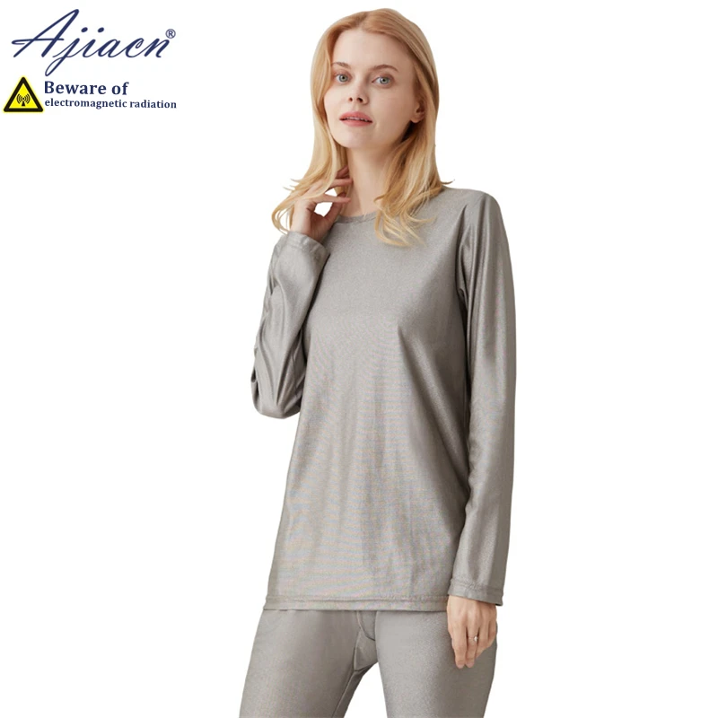 Genuine anti-radiation 100% silver fiber knitted fabric women's long underwear Electromagnetic radiation shielding underwear