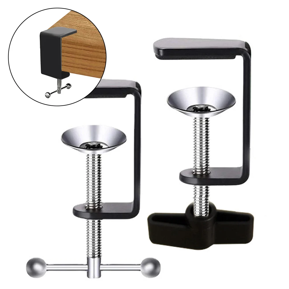 Table Mount Clamp Clamp Home Office Shop C-shaped Design Silicone Pad Stable Metal Base 5cm Height Securely Mount